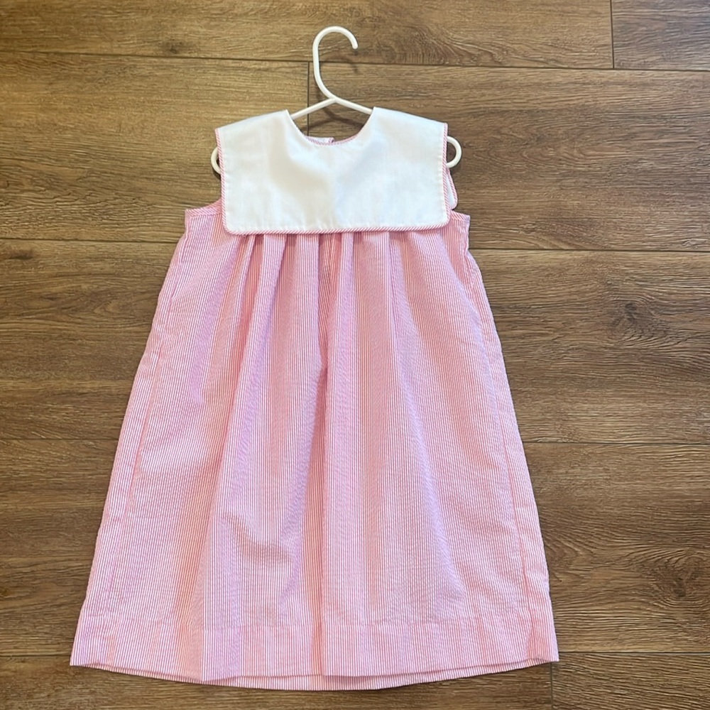 Girls Pink Sear Sucker Dress